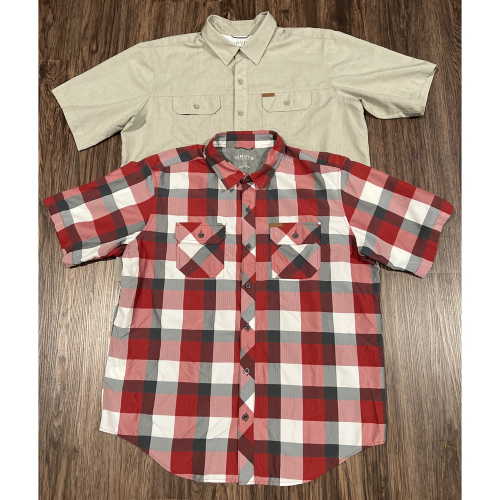 Orvis Mens XL Shirts Lot Of 2  Classic Collection Lightweight Outdoor Fishing